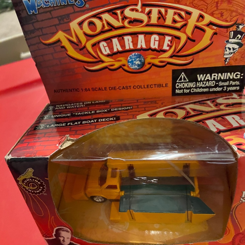 NIB Monster Garage Skool bus pontoon boat